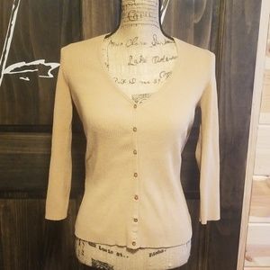 Vintage Womens Express beige v neck sweater size L